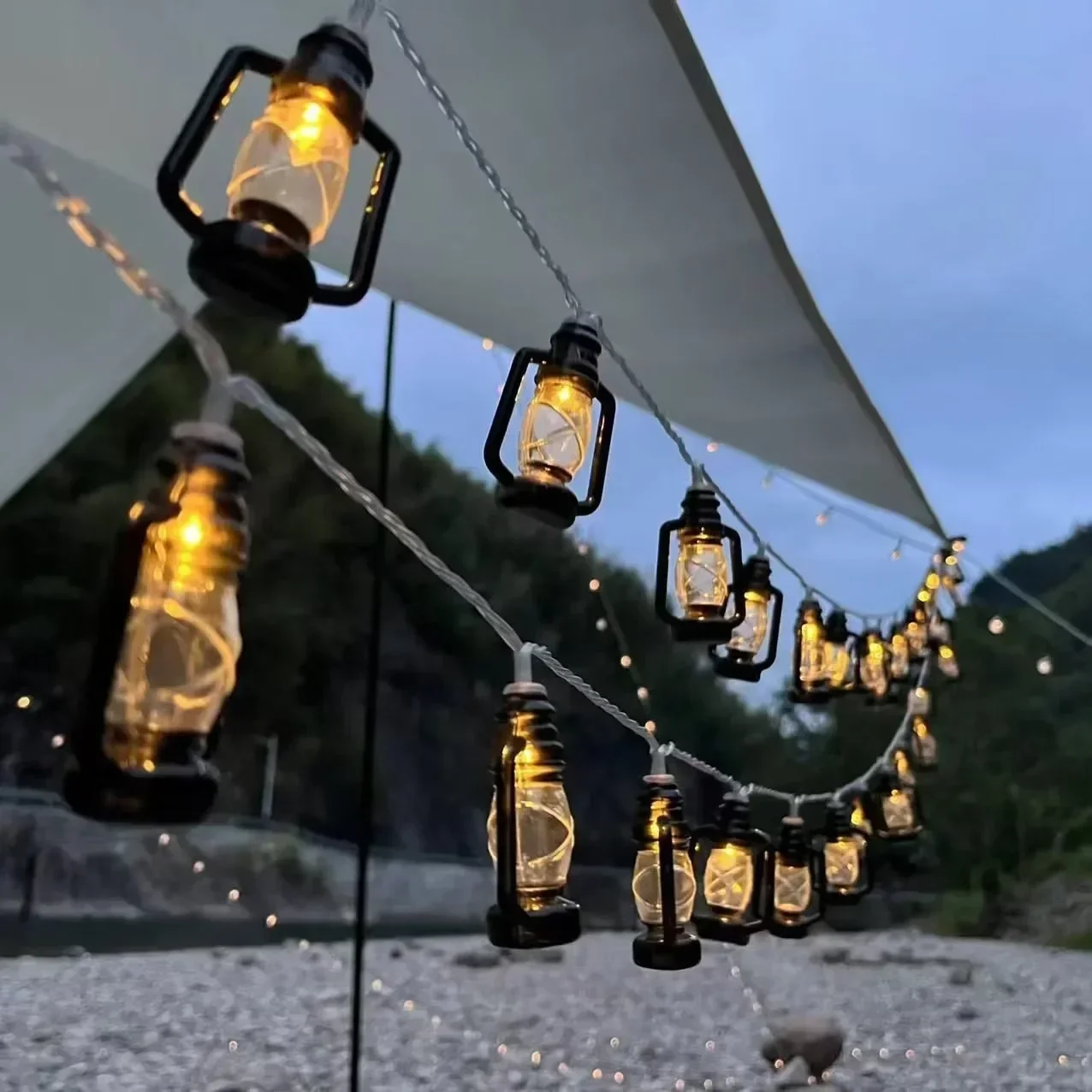 Solar Retro kerosene LED string Fairy light LED Eid Mubarak Ramadan Decorative String Lights Muslim Islam Party Navidad Decor