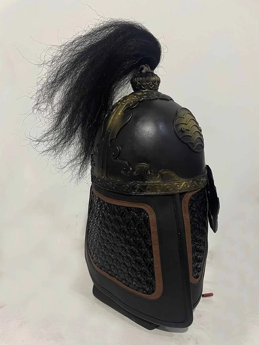 Real Armor Helmet Men Chinese Ming Dynasty Imitation Metal Rubber Armor Accessories Armor Hat Caps view 3