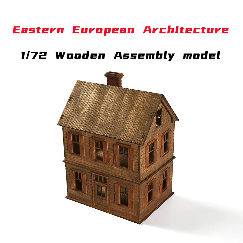 

1/72 Eastern European Architecture Scenes Wooden Assembly Model Ornament DIY Building Toy