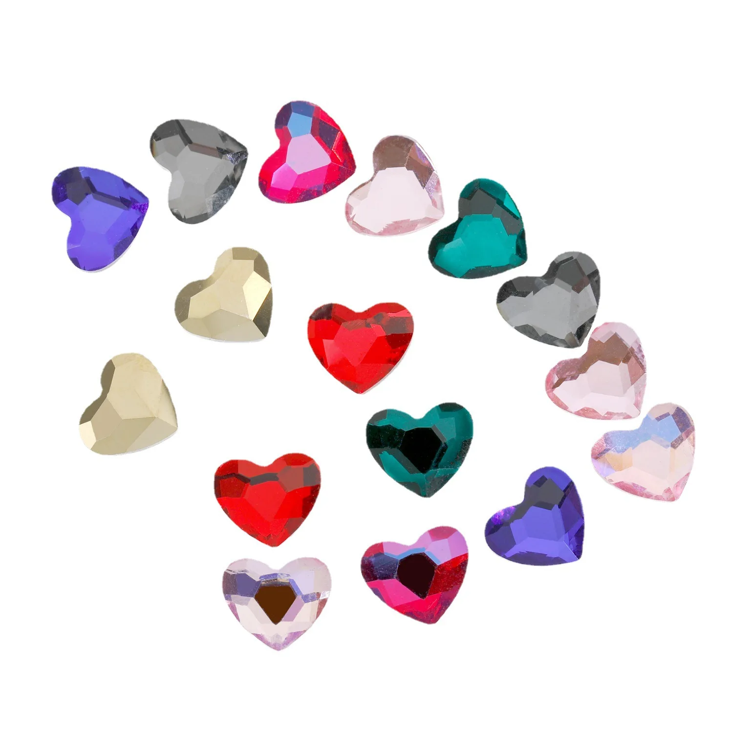 20/40PCS 10MM Flatback Love Heart 3D Nail Art Rhinestone Charms Jewelry Parts Accessories For Nails Decoration Manicure Supplies