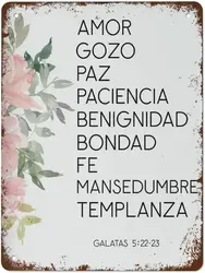 Vintage Metal Signs Spanish Bible Verse Quote Print Christian Print Retro Poster Wall Art Tin Sign Funny Decorations For Home Fa