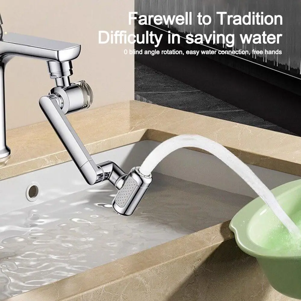 

1440° Rotate Kitchen Faucet Water Saving Easy Installation Rotatable Faucet Sprayer 4 Modes Adjustable Bathroom Tap Kitchen