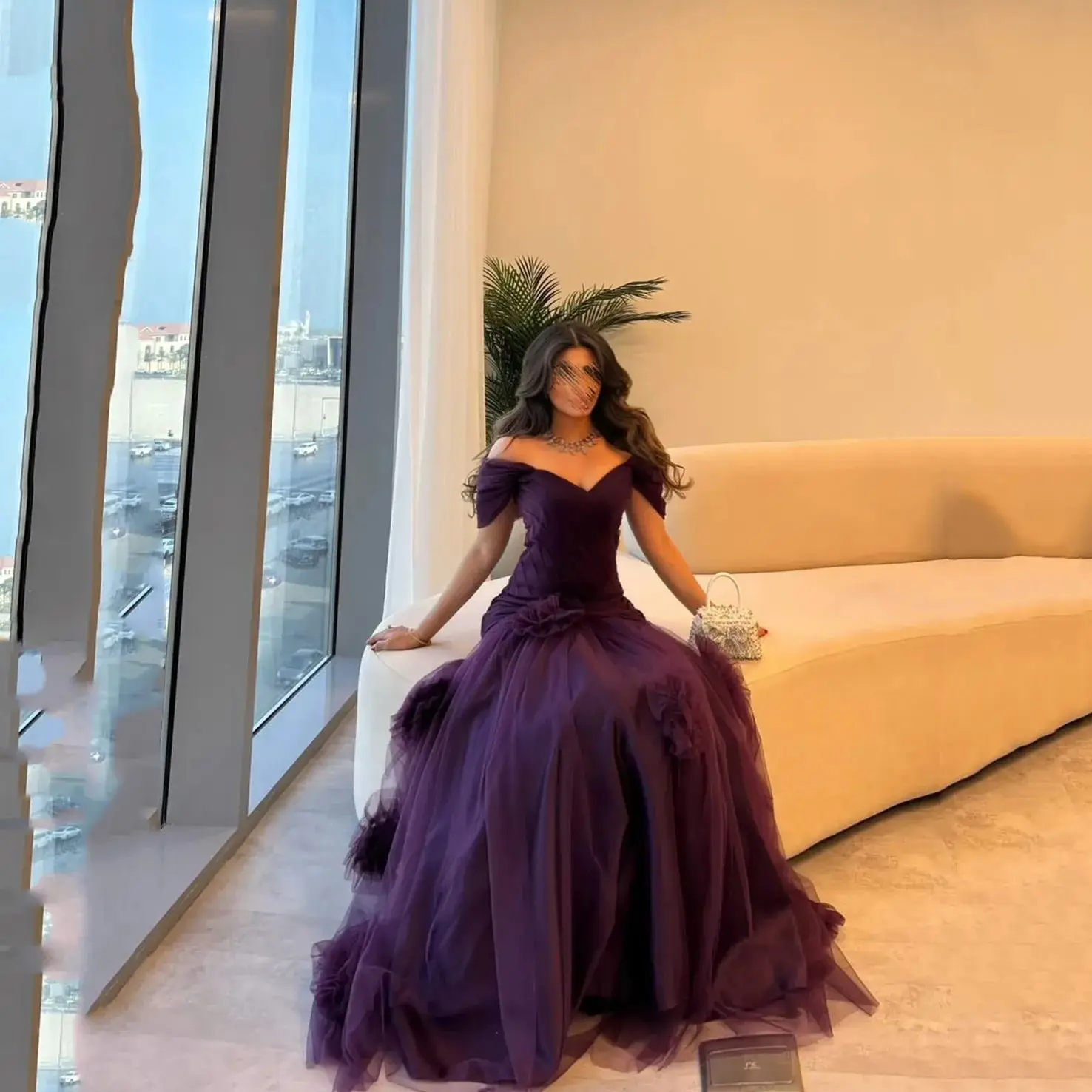 EDECPBM فساتين سهرة Beautiful Prom Dresses Store Luxurious Women's Evening Dresses 2025 Luxury Purple Customized Mermaid Dress