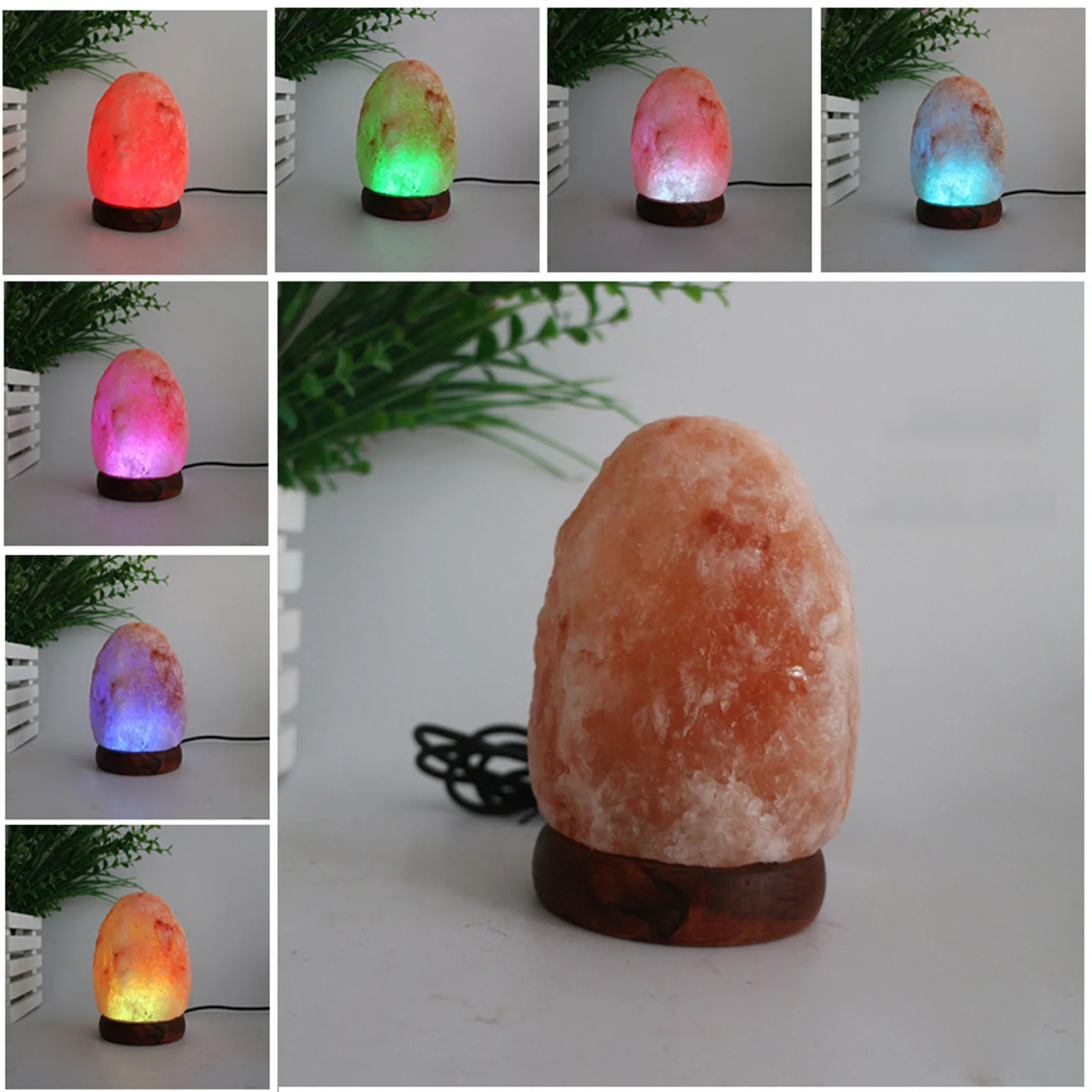 1pcs Fine Desk Ornament USB Stone Lamp Night Light 7 Colors Changing LED Lamp Natural Crystal Small Lamp For Home Decor And Gift