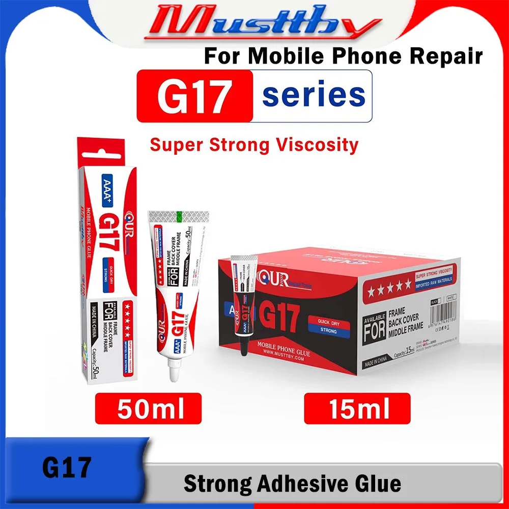 Musttby-G17 CharacterSpecial Repair Adhesive for Smart Phone, 5G Back Housing Cover, Middle Frame Bonding Liquid Glue, 10Pcs