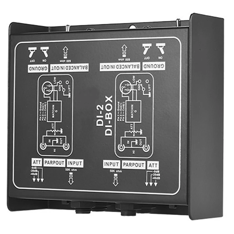 Premium Direct Injection Molded Audio Box - Passive DI Unit Canceller with Input Pad for Guitar and Bass Connections-DT30