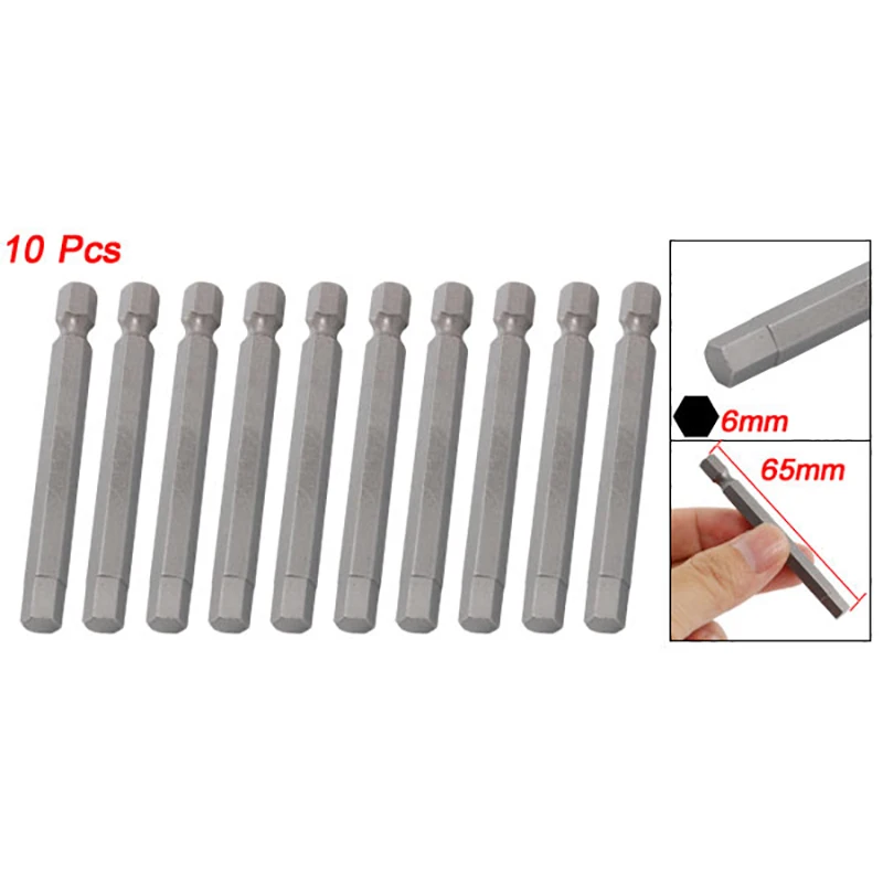 10pcs Magnetic 4mm/6mm Tip Hex Screwdriver Bits Set 6.3mm Hex Shank Diameter Hex Screw Driver Bits S2 Alloy Steel набор отверток