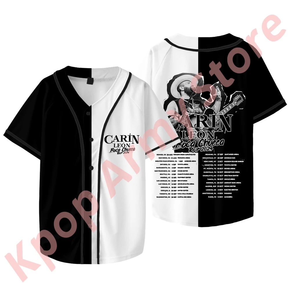 Carin Leon Baseball Jacket Boca Chueca 2024 Tour Merch Tee Summer Women Men Fashion Casual Short Sleeve T-Shirts