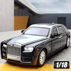 1/18 Rolls-Royce Phantom Alloy Car Model Simulation Diecast Metal Toy Luxy Vehicles Model Sound Light Collection Children Gift