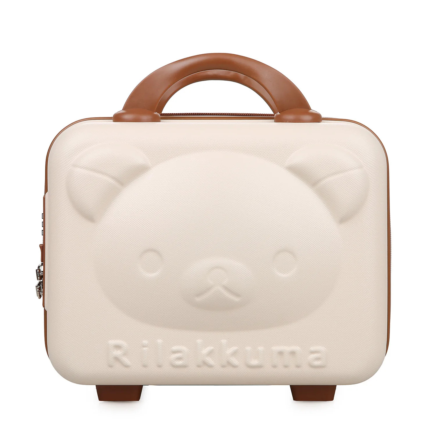 New PP handheld bear line 14-inch suitcase 3D cartoon cosmetic case multifunctional mini makeup organizer bag companion gift