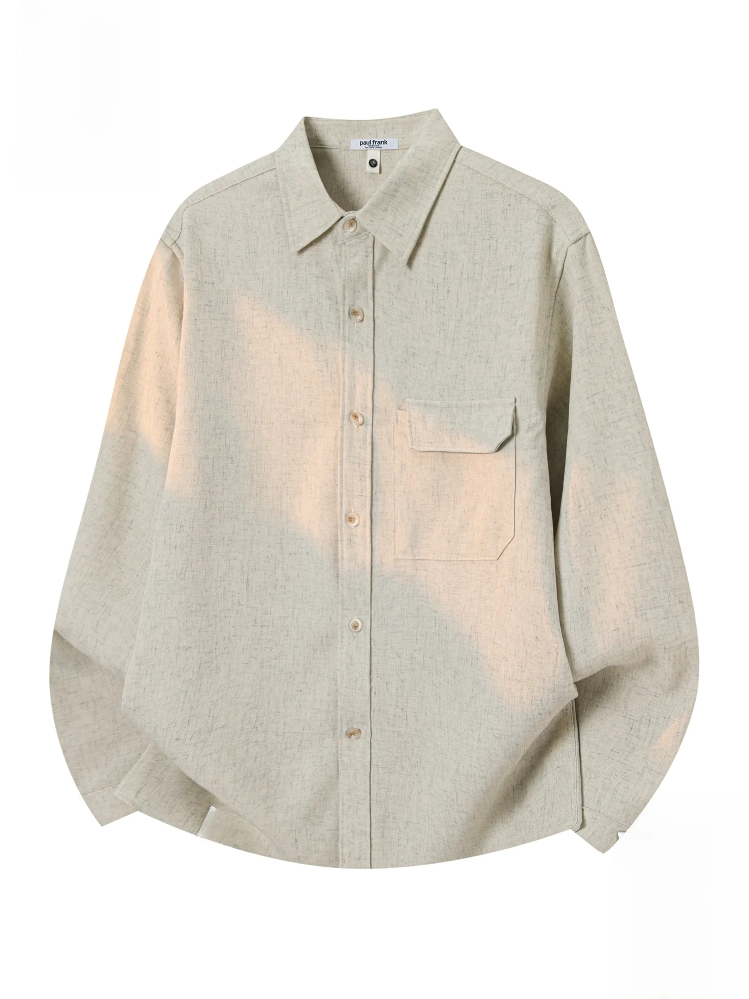 

PaulFrank Linen Men's irt Spring Loose Breathable Long Sve Turn-down Collar Casual Sle Polyester Blend Spring 2026
