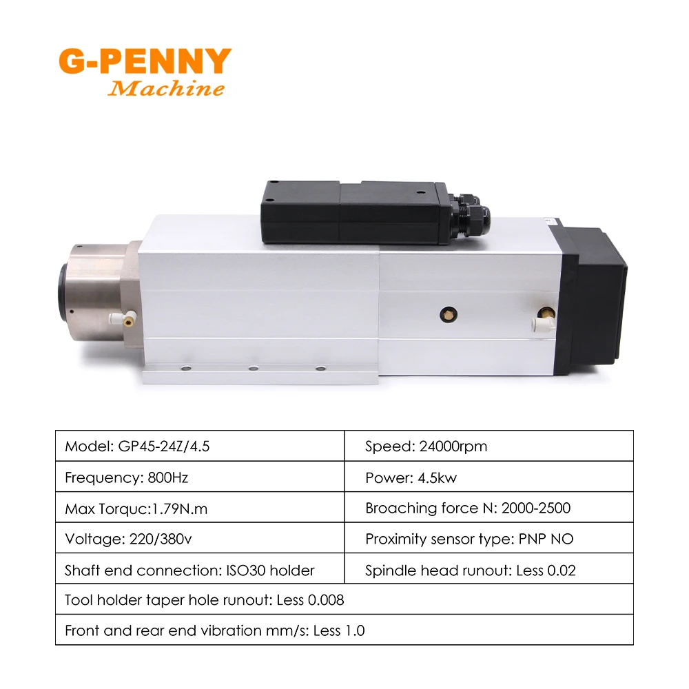 G-penny 4.5kw ATC Mandrino Cambio automatico utensile 220v / 380v Motore mandrino raffreddato ad aria e regolatore di velocità motore BD612 da 5,5KW R