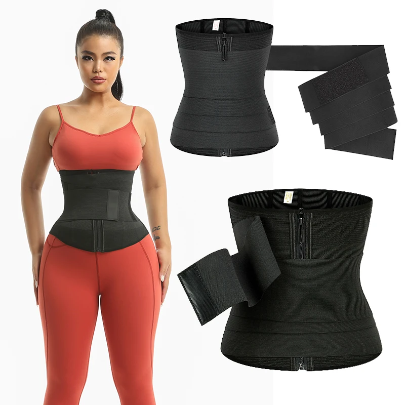 2 In 1 Slimming Body Shaper Belt Wrap Bandage Wrap Waist Trainer Lumbar Waist Support Belt Snatch  Wrap Waist Trainer