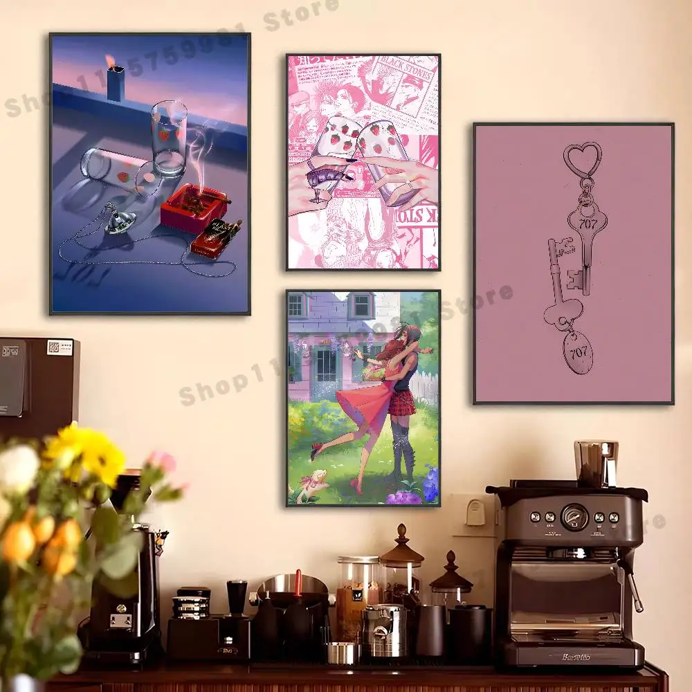 NANA Hachi Cartoon Poster Sticker Classic Art Painting for Home Bedroom Cafe Office Wall Decor