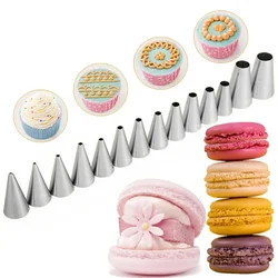 Stainless Steel Writing Tips Set Writing Cake Decorating Tools Round Cupcake Pastry Nozzles Confectionery Baking Accessories