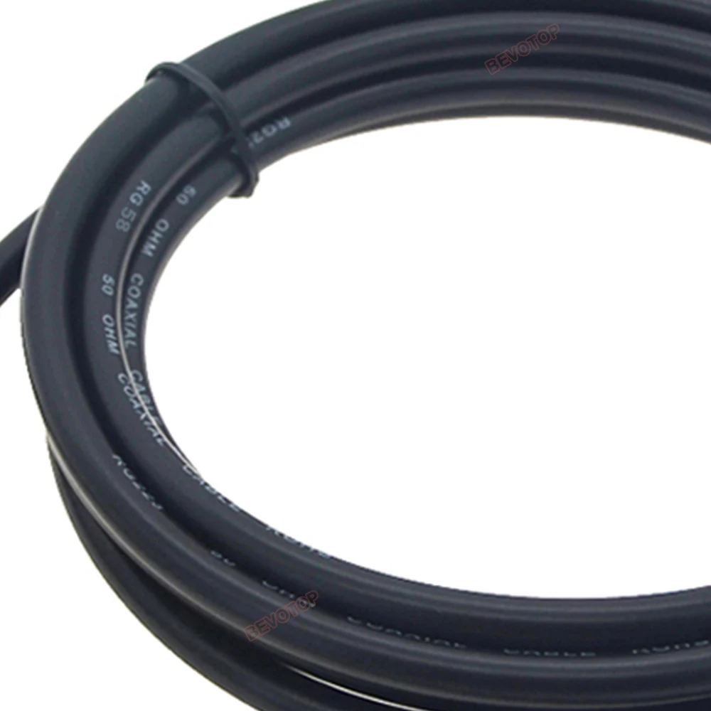 BEVOTOP N Male to N Male Right Angle 90° Plug Connector RG58 Cable Extension Adapter 50 Ohm RG-58 RF Coaxial Jumper Pigtail