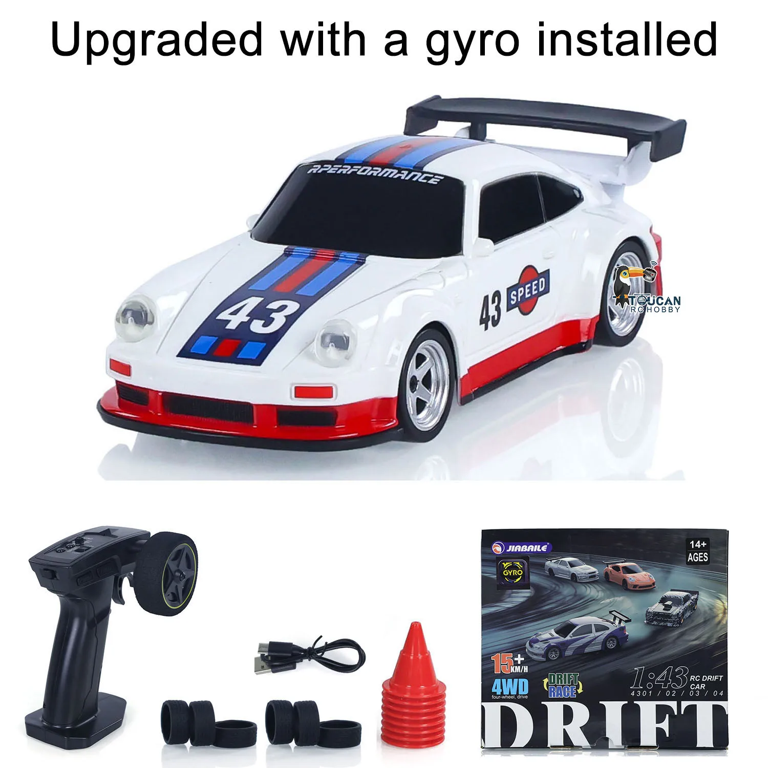 Upgrade Gyro Mini Speelgoed 4WD 1/43 RC Snelheid Auto RTR 2.4G Radio Control Racing Drifting Auto Vierwielaandrijving Hoge Snelheid Model Geschenken
