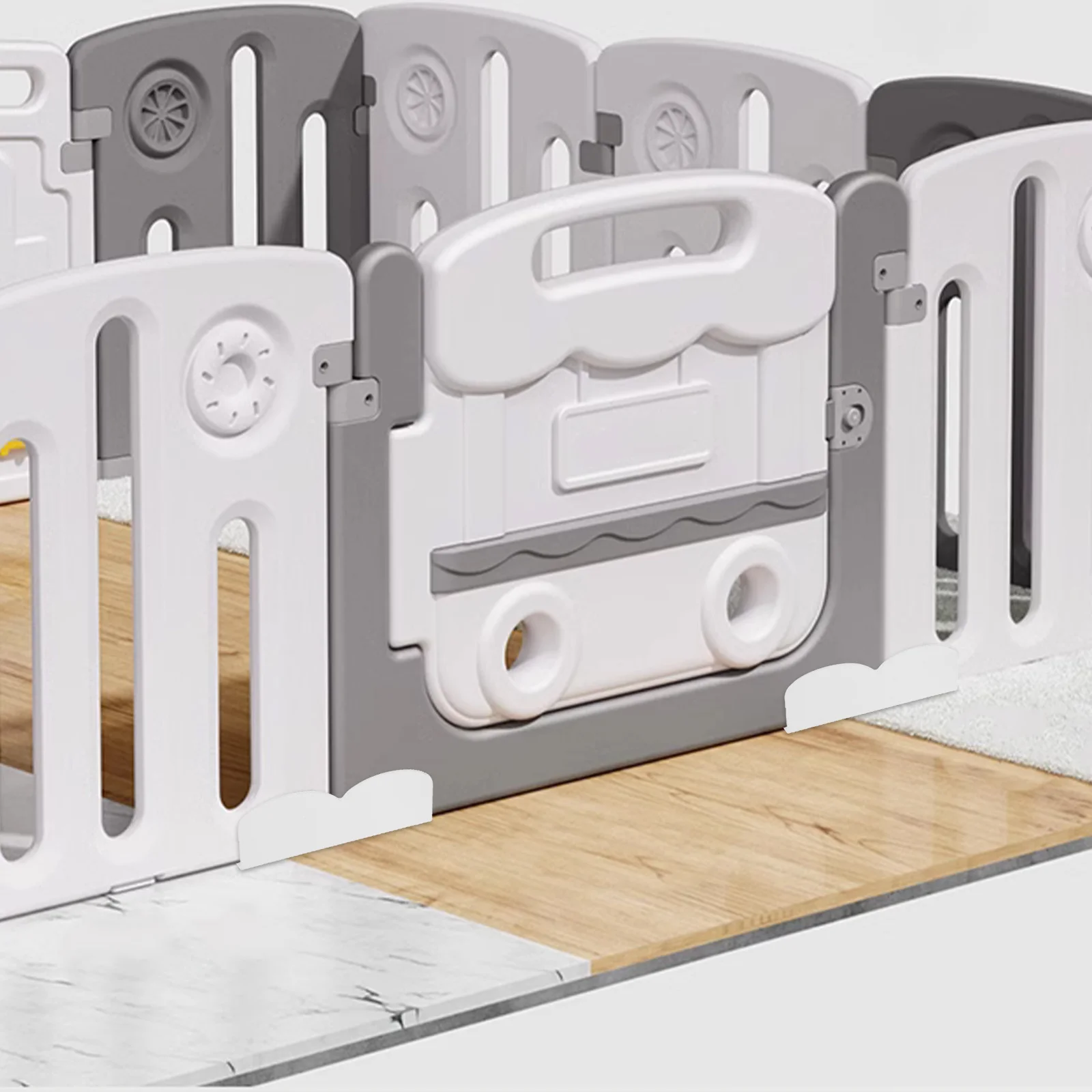 2 Pezzi Supporto Stabilizzatore per Box per Bambini, Base Antiscivolo in Plastica, Ricambio per Recinzione e Box