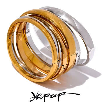 Yhpup 60mm Waterproof 316L Stainless Steel Round Smooth Bracelet Bangle Women Minimalist…