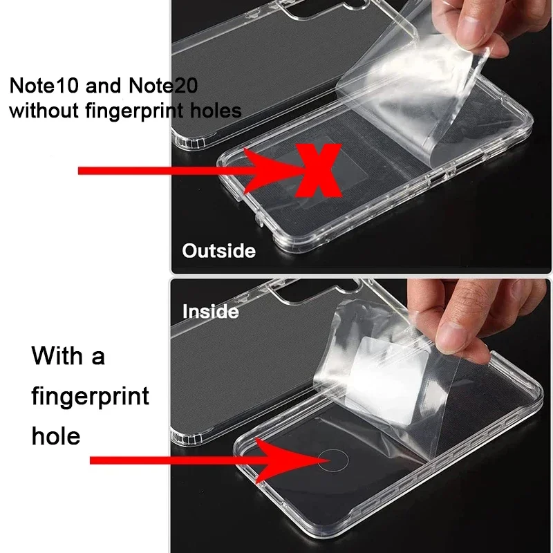 360 Full Body Protection Case For Samsung Galaxy Note 20 10 Plus S24 S23 S22 S21 S20 Plus Ultra Front+Back PC Silicone Hard Case