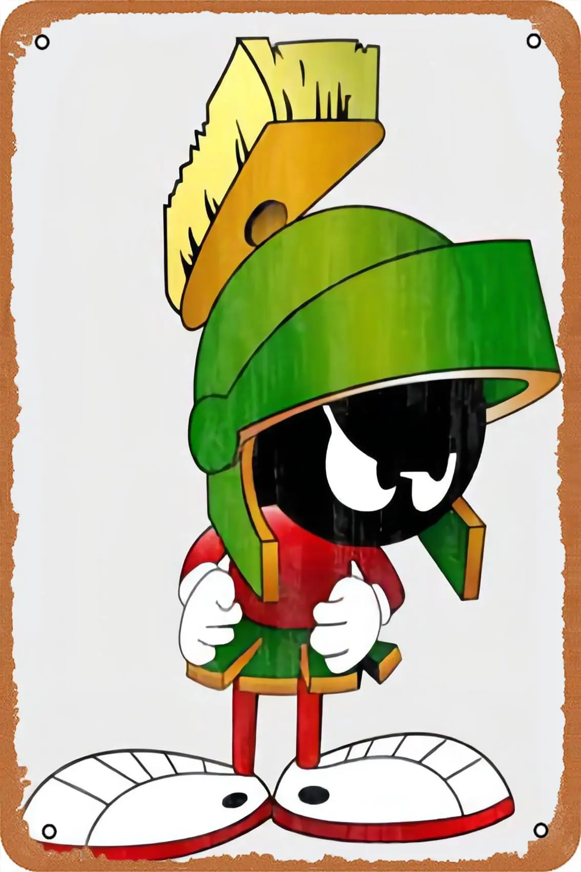 Metal sign - Marvin Martian Retro Cartoon Character Worn Look Gift Poster Bar Wall Decor 8 X 12 Inch