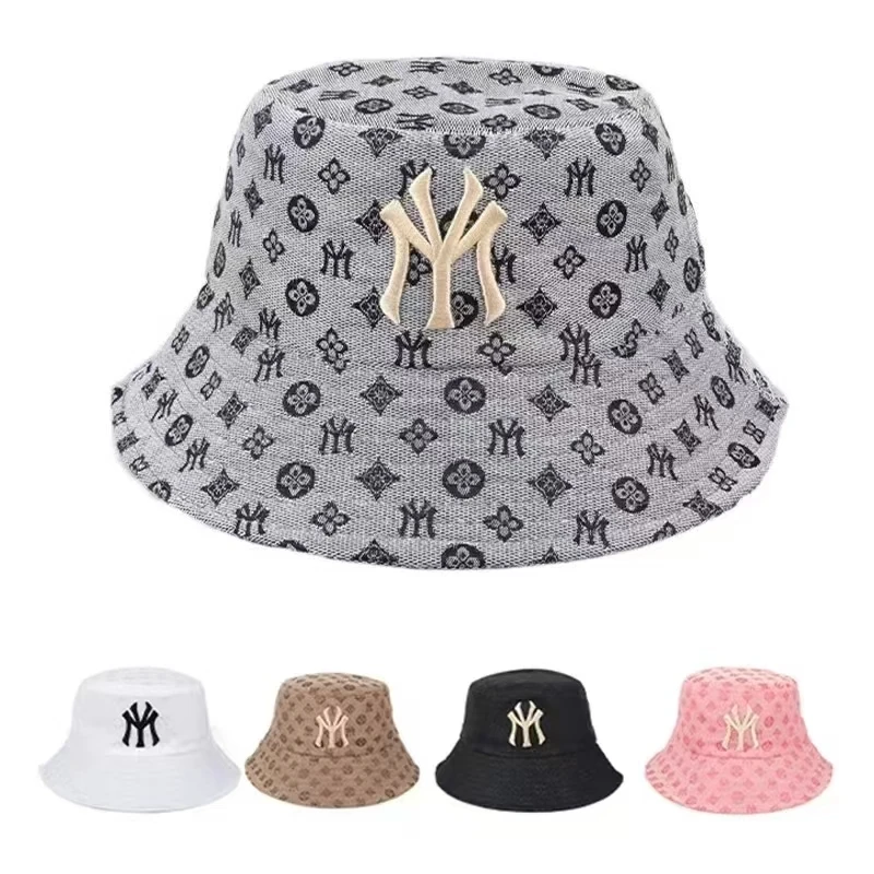 Summer Fashion Letter Embroidery Unisex Bucket Hat Men Women Outdoor Beach Travel Sport Cap High Quality Adult Sunscreen Sun Hat