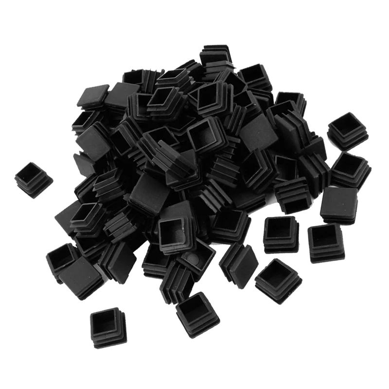 Plastic Blanking End Cap Tubing Tube Inserts 40 Pcs 25Mmx50mm Black & 100Pcs 20Mm X 20Mm