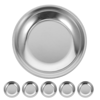 6 Pcs Stainless Steel Tea Set Accessories Teabag Holder Dish Tray Metal Plate Saucer Rack Kitchen Bar