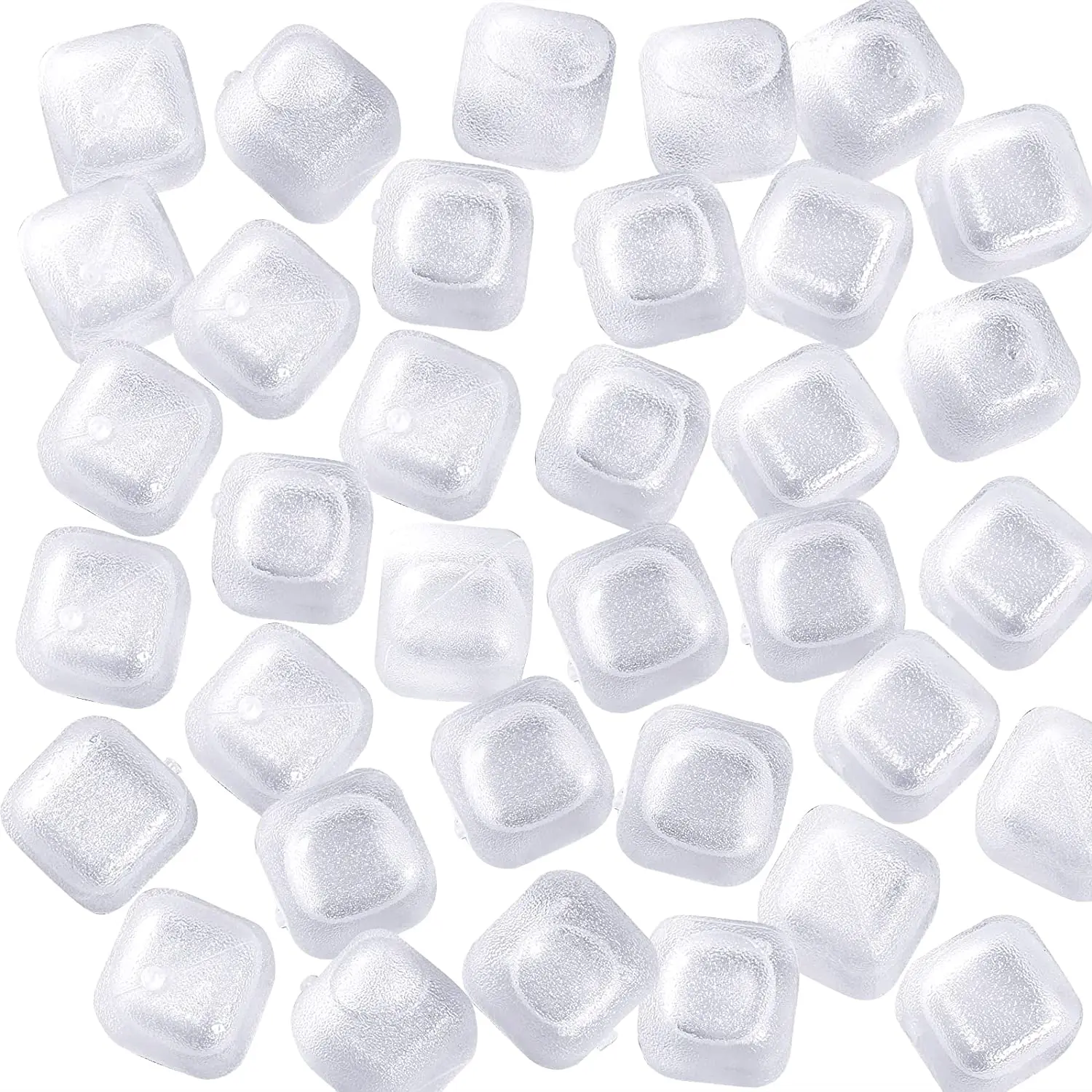 20Pack Reusable Ice Cubes for Drinks Refreezable Plastic Ice Cubes Chills Drinks Without Diluting Washable Fake Ice Cubes