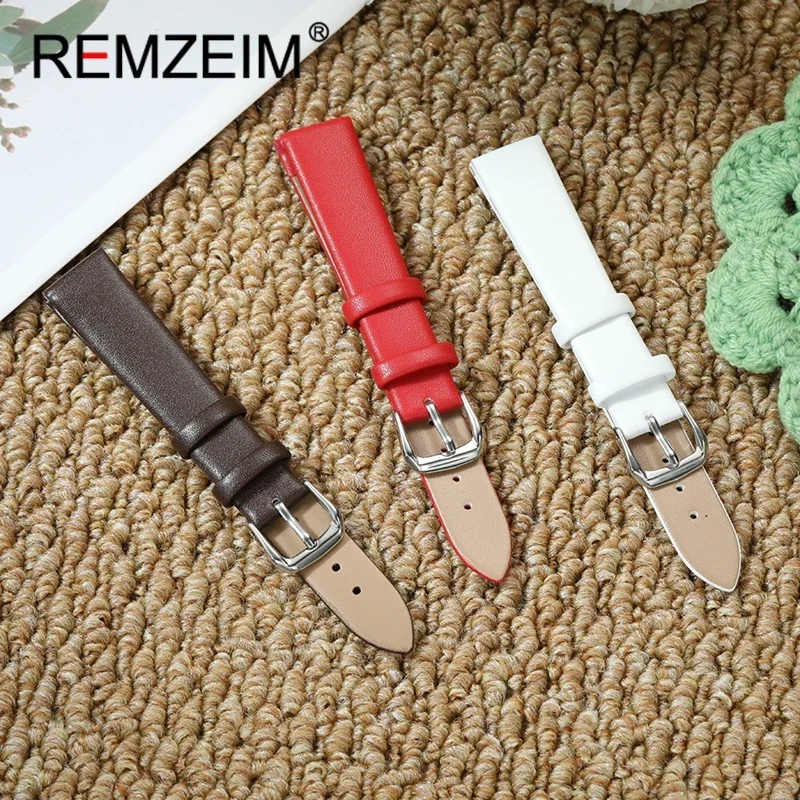 

Ultra-thin PU Leather Replacement Watch Band 10/12/14/16/18/20/22mm Wrist Bracelets Black Brown Red White Wristwatch Strap