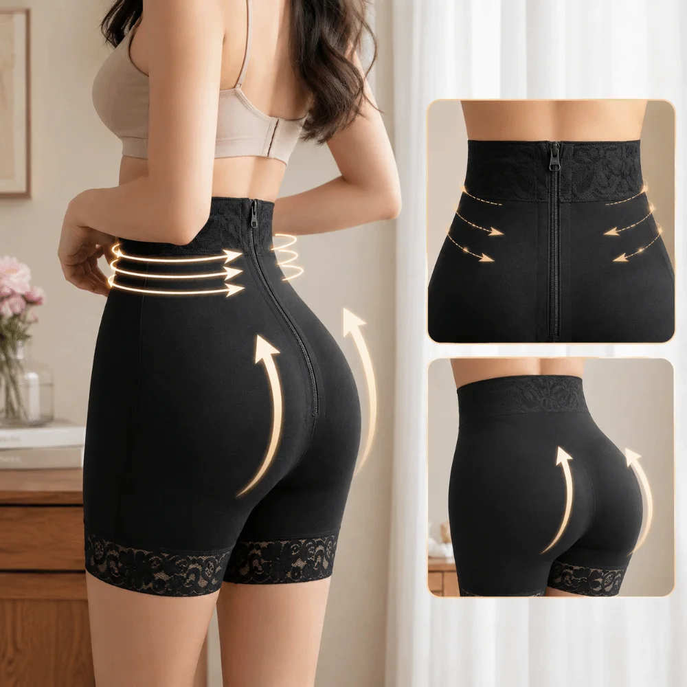 

Lingerie High Waist Body Shapers Butt Lifter Postpartum Slimming Shapewear Zipper Front Seamless Waist Trainer Women
