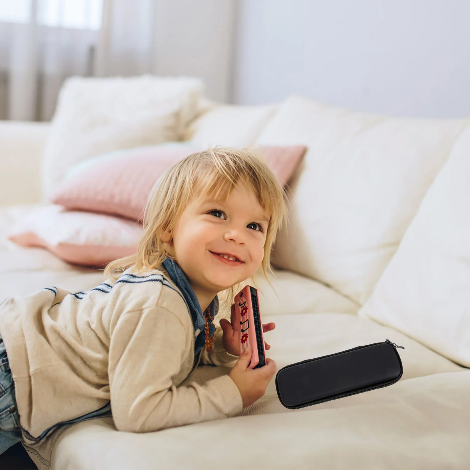 

Harmonica Case Black Eva Shockproof Storage Bag For Harmonica Carry Pouch Dustproof Scratch Resistant Zipper Lightweight