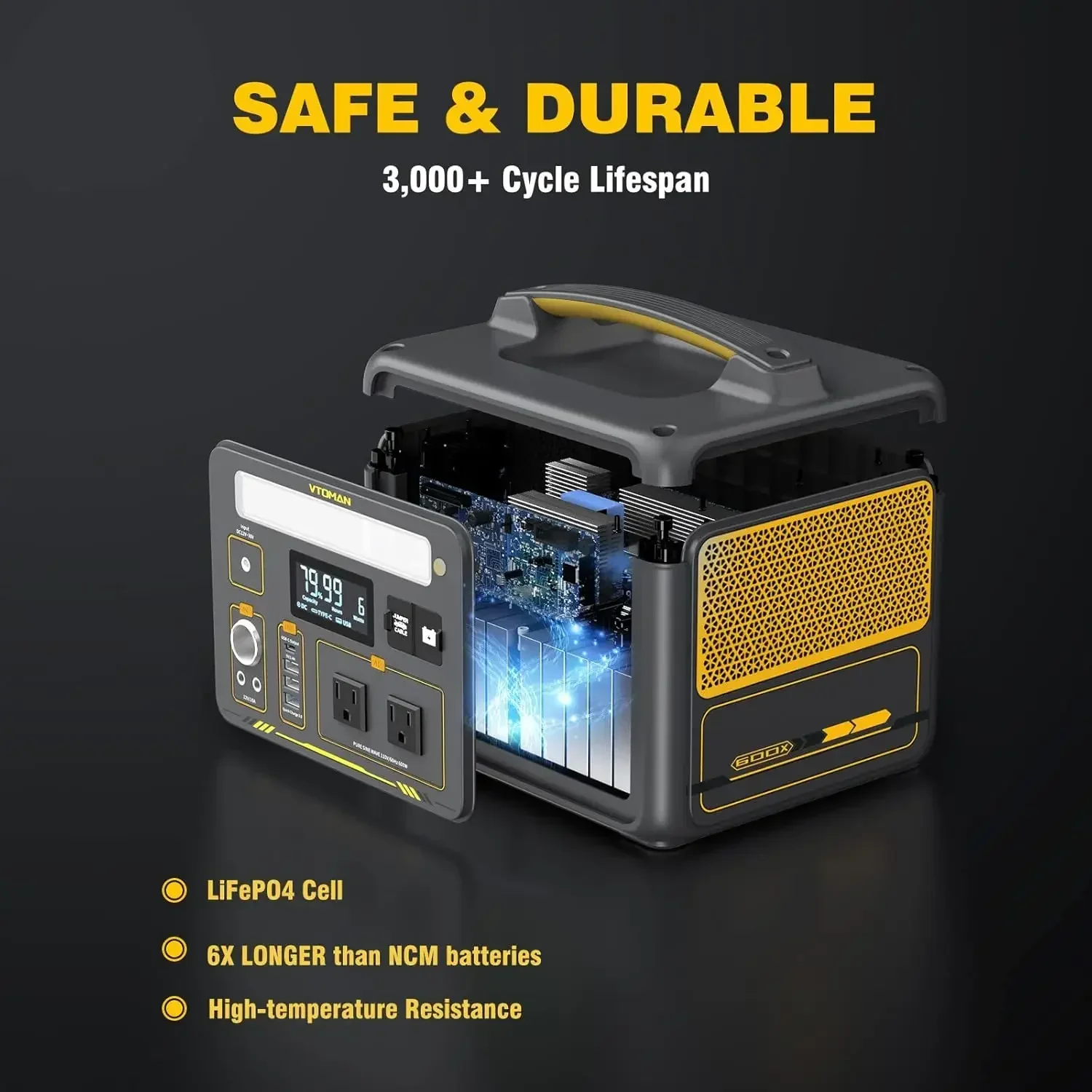 

Big Clearance Sale Best Seller Curated Jump 600X Portable Power Station, LFP Battery Powered Generator with 2x 600W AC Outlets (