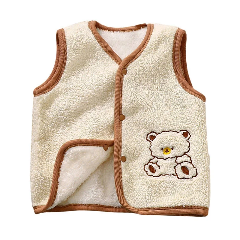 Children Padded Vest Coat Baby Fleece Waistcoat Autumn Warm Sleeveless Kids Outerwear Boys Girls Jacket Child Clothing