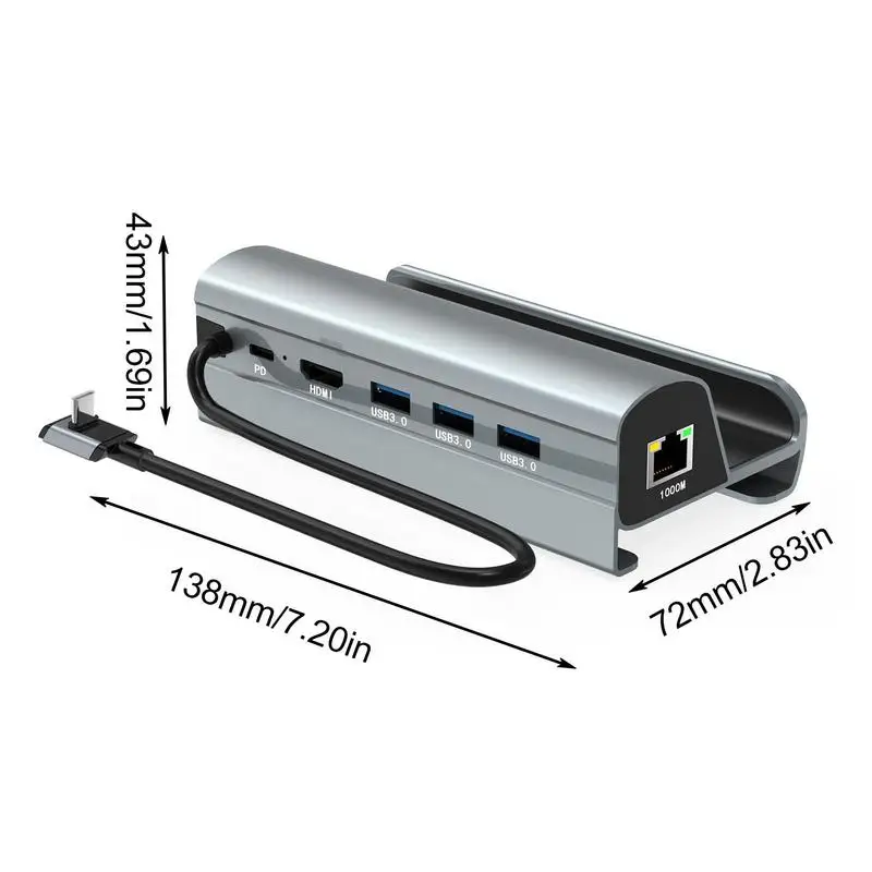 Док-станция USB C Для Steam Deck с зарядным устройством 65 Вт, 4k HD дисплей, USB 3,0 PD, зарядная док-станция Ethernet для игровой площадки