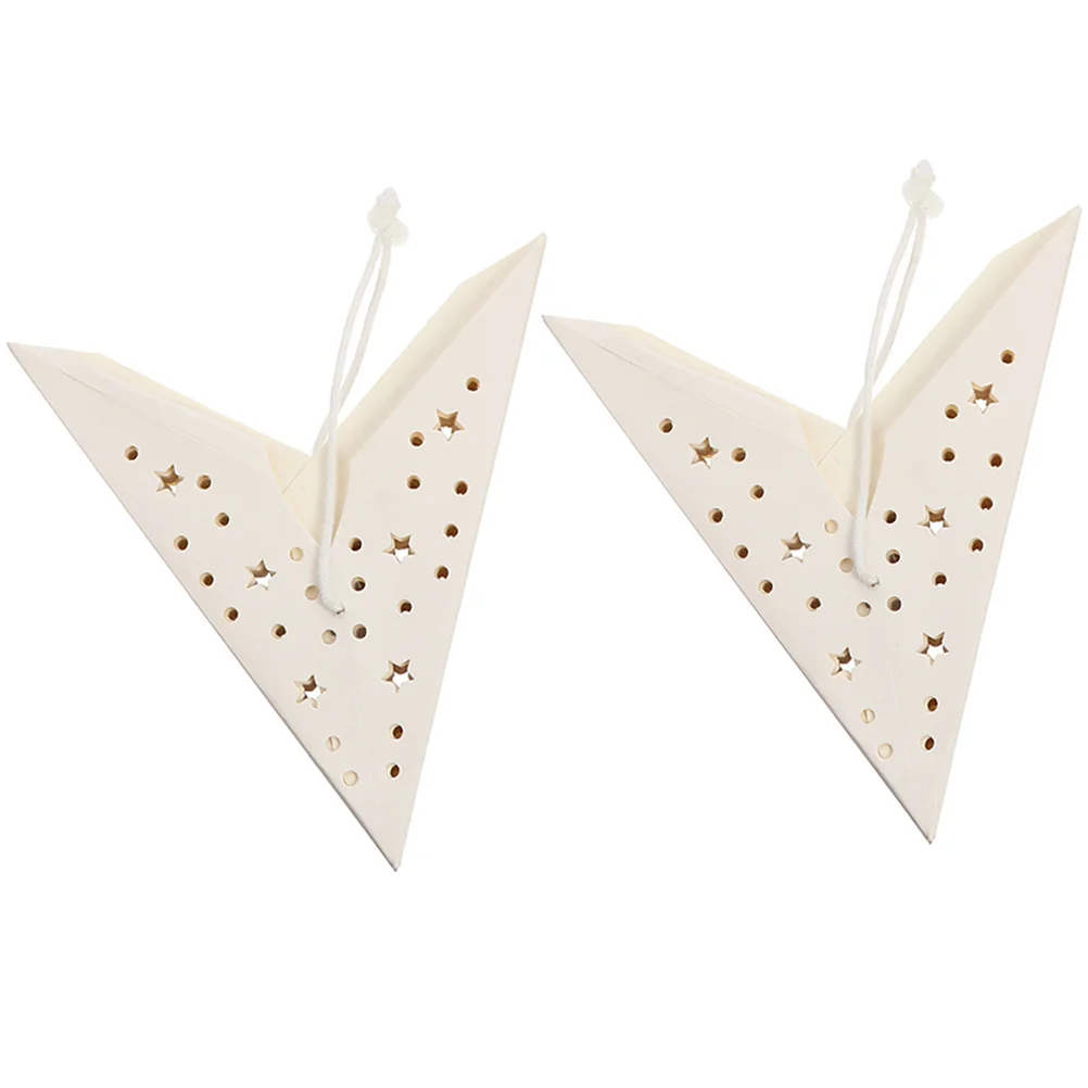 

2pcs Lampshades Decorative Paper Light Cover For Christmas Xmas Replacement Hanging Lampshade Foldable Star Shaped