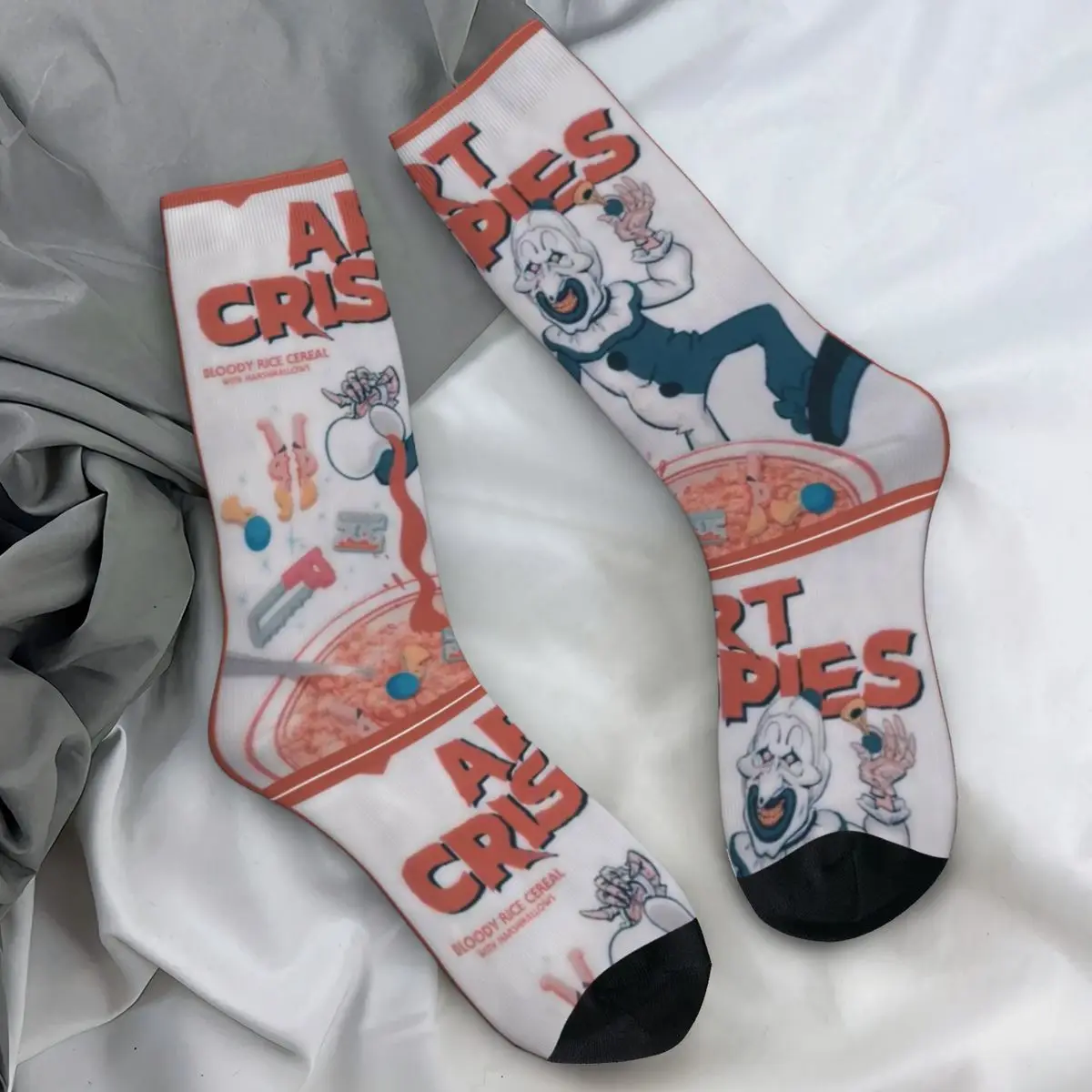 Terrifier Movie Art Crispies Stockings Design Kawaii Socks Autumn Anti Slip Socks Men Outdoor Quality Socks