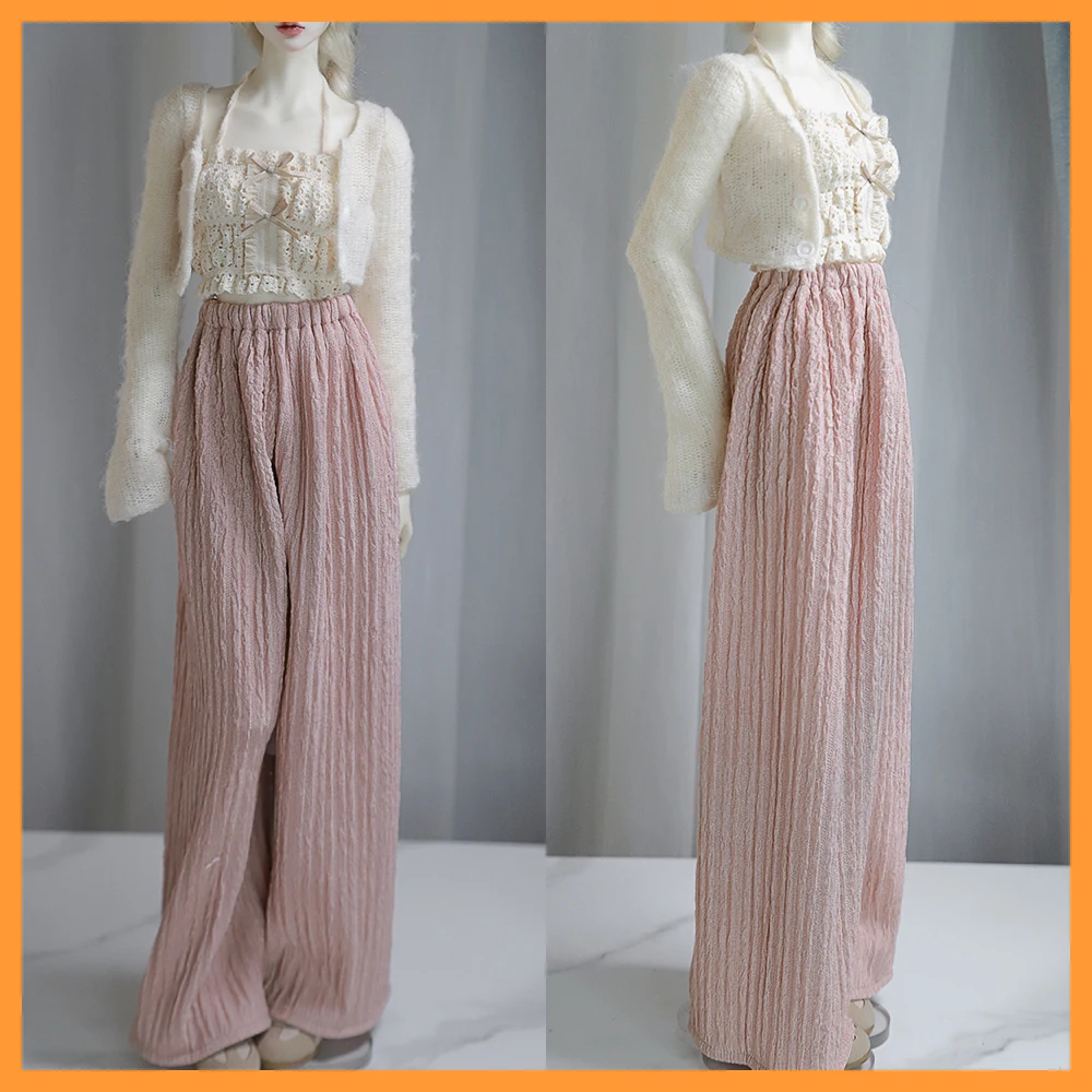 

In Stock 1/3 1/4 Scale Female Casual Knitted Cardigan Lace Camisole Lightweight Wide Leg Pants Fit 3point 4point Action Figure