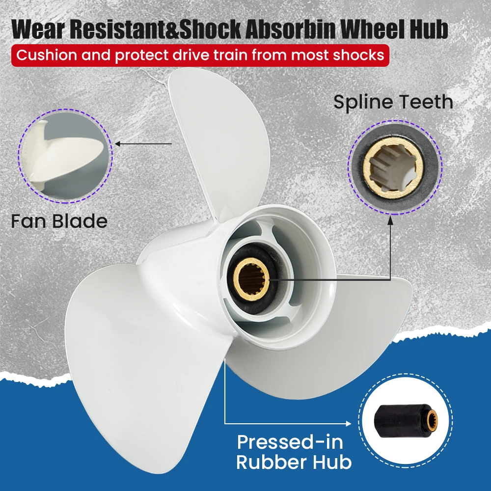 Outboard Propeller 13 1/4x17 For Yamaha 50HP 60HP 70HP 75HP 80HP 85HP 90HP 100HP 115HP 130HP 3 Blade 15 Spline Screw Boat Motor