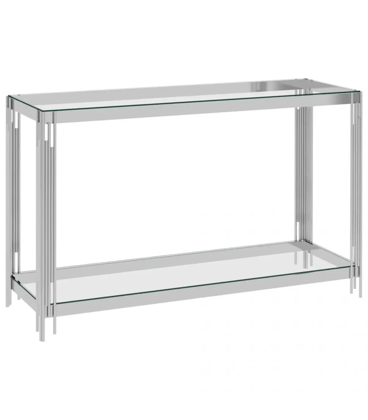 Side tables stainless steel side table and silver glass 120x40x78 cm