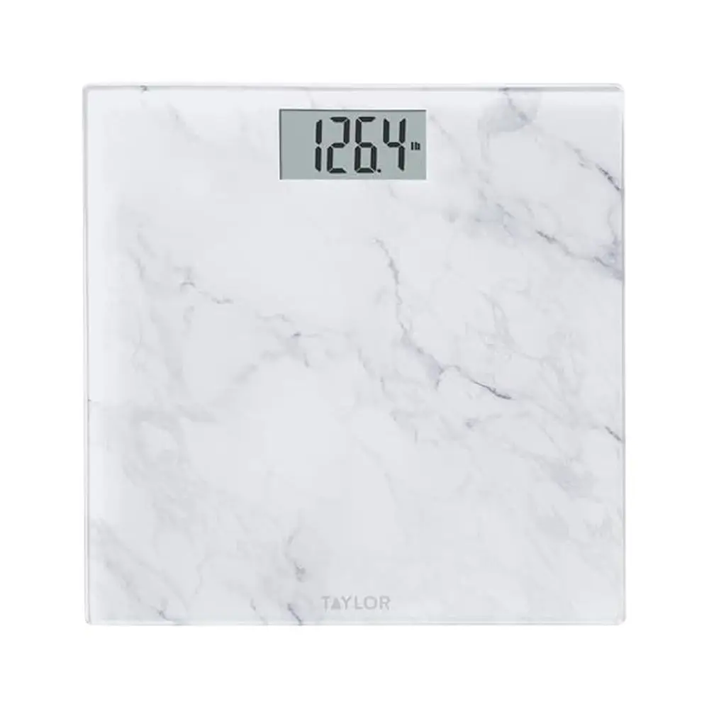 

White Digital Glass Bathroom Scale - Measures Up to 400 lbs, Battery Powered