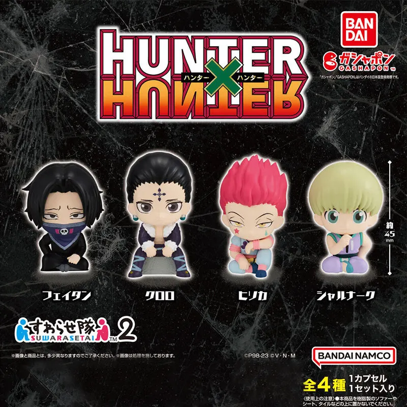 Фигурка Bandai Hunter X Hunter Gashapon в сидячей позе: Хисока, Кроло, Фейтан, Шалнарк, Том 2, коллекционный аниме-сувенир для рабочего стола.
