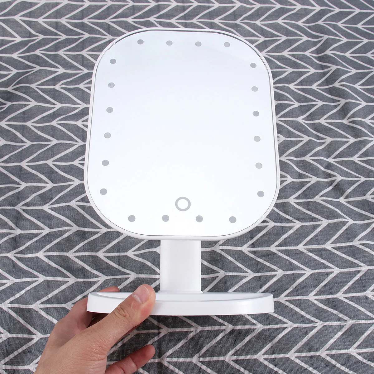 Schoonheidsspiegel met 10x vergrotende spot 20 LED-verlichting USB oplaadbare aanraakbediening Geheugenfunctie Opvouwbare standaard