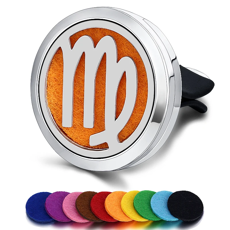 Refillable Car Air Freshener Smell Perfume Diffuser Clip Auto Vent Essential Oil Stainless Steel Locket Interior Accessories