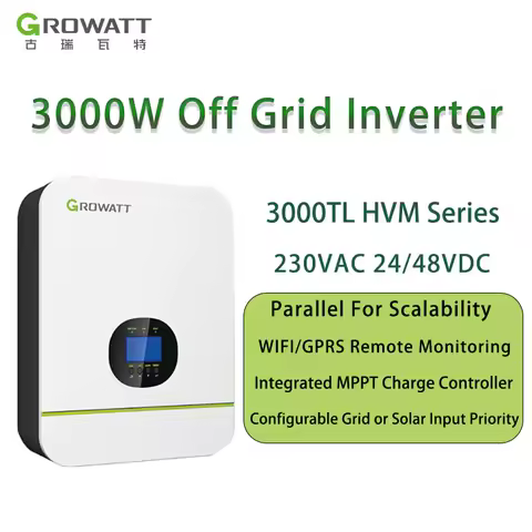 On Sale Growatt SPF 3000TL HVM 24V/48V Single Phase Inverter Solar Power System for 220V 3kw Off Grid Inverter