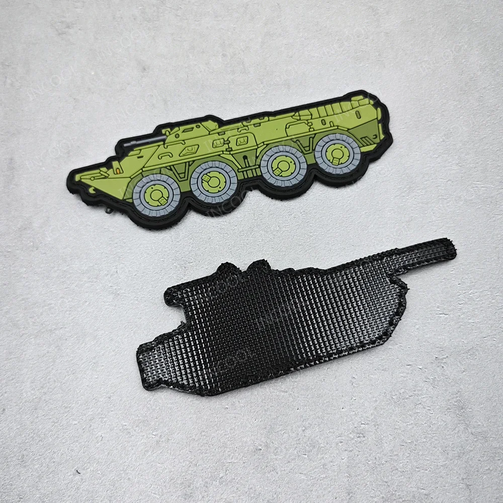 3D PVC Armored Vehicle Tank Patches Outdoor Decorative Tank Rubber Hook Back Patches For Clothing Accessory Shoulder Appliques