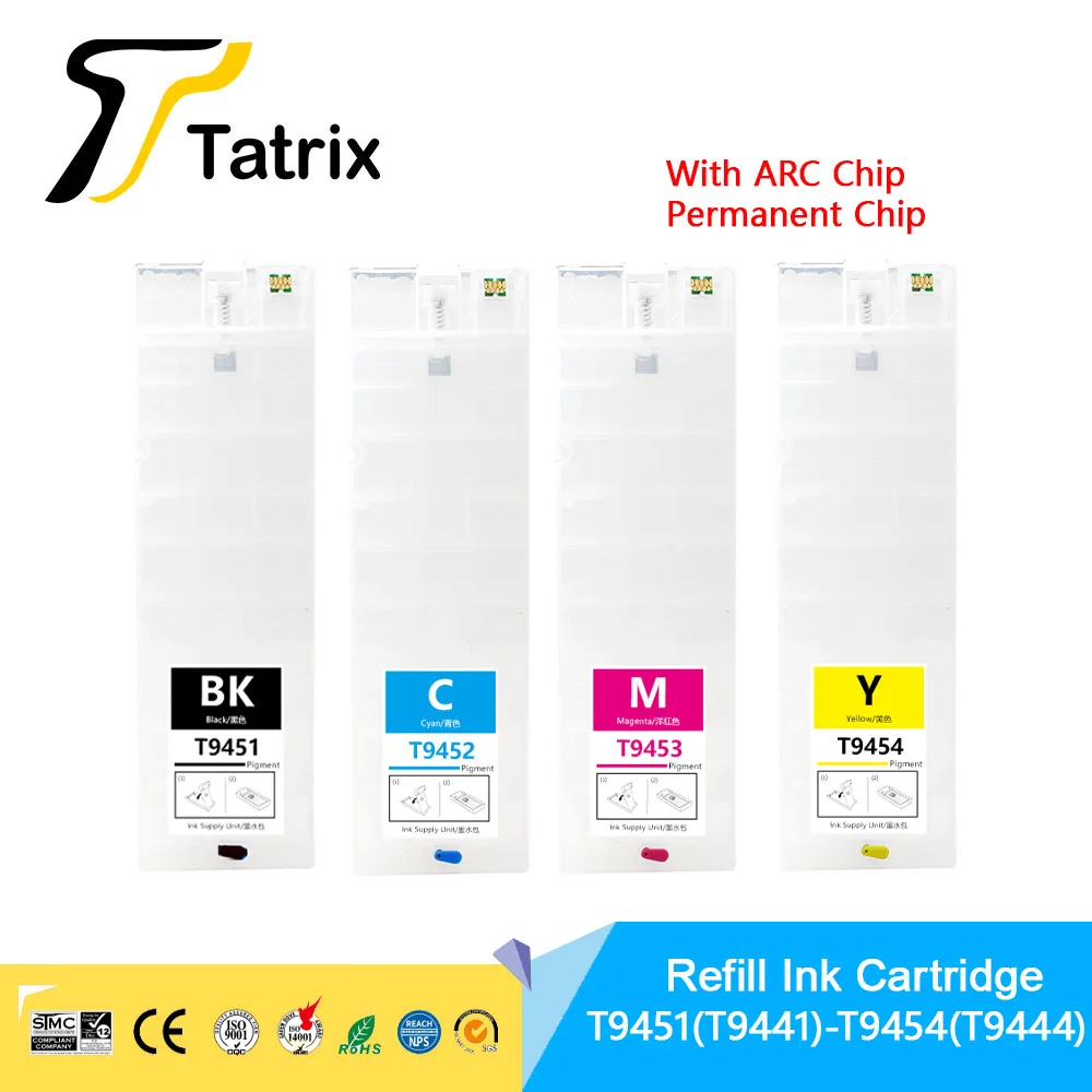 

Tatrix T9451 T9452 T9441 Premium Color Refill Ink Bag Cartridge for Epson WorkForce Pro WF-C5290 C5790 WF-C5210 WF-C5710 C5290