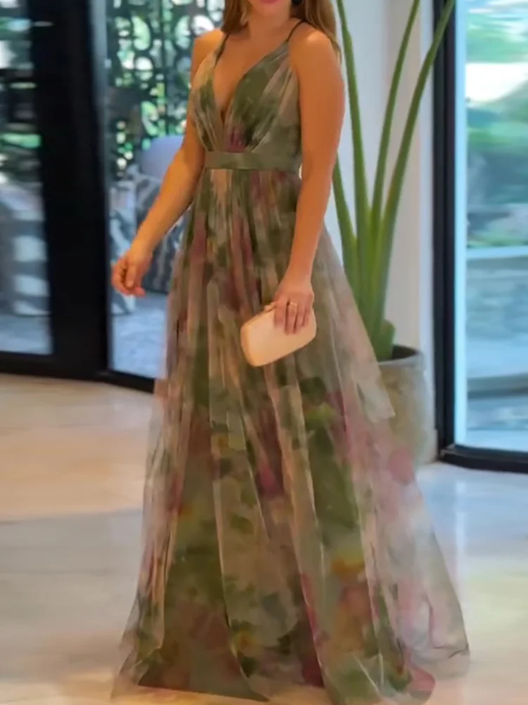 Damska letnia sukienka z nadrukiem Femme Patchwork bez rękawów Slim Fit sukienka sznurowanie Backless Hollow Out sukienki klubowe Vestidos