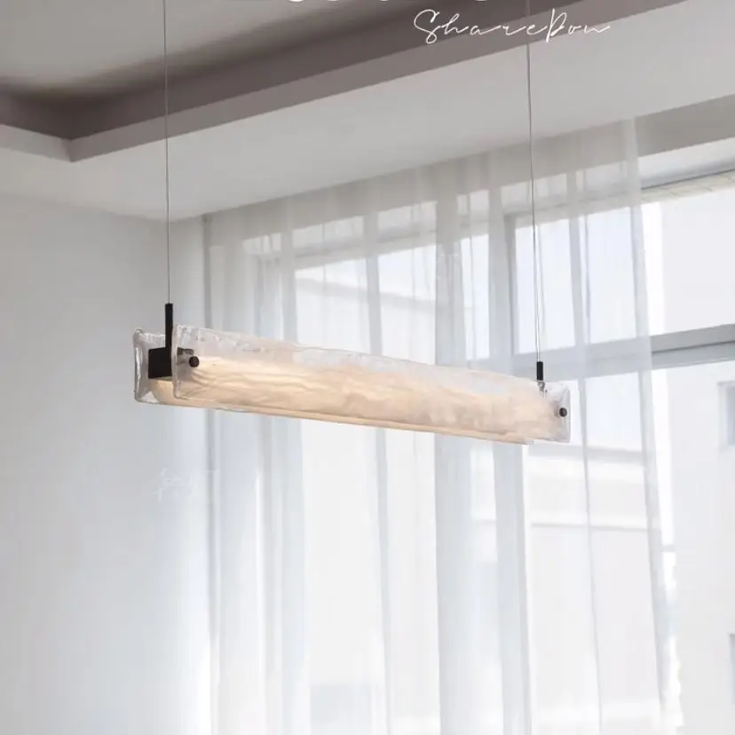 

Nordic Cloud Fog Glass Chandelier Modern Restaurant Bar Counter Long Strip Hanging Lamp LED Kitchen Simplicity Pendant Light New