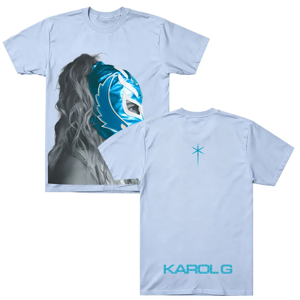 Limitierte Auflage Cream Luchador Mask Tee Karol G Mode Lässiges Bedrucktes T-Shirt Unisex Sommer Baumwolle Kurzarm O-Ausschnitt Oberteil – Detail 8
